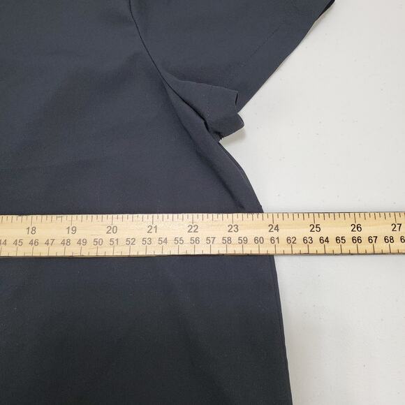 Merona Blouse Shirt Womens 2 Black Keyhole Back Short Sleeve 100% Polyester Top - Picture 3 of 11